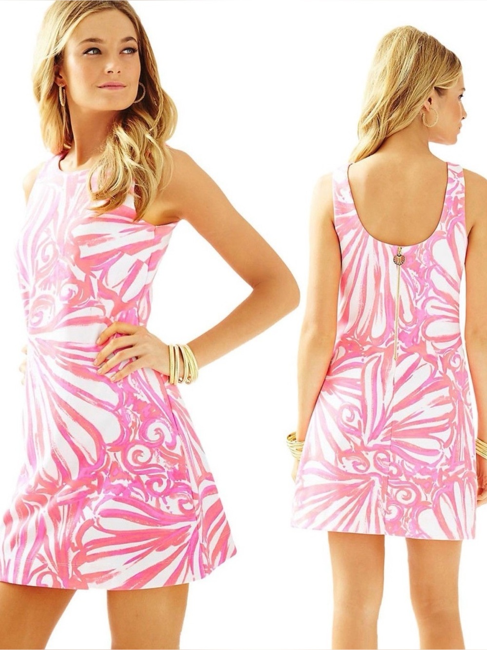 NWT Lilly Pulitzer Callie Pink Print Preppy Mini Shift Dress, Small